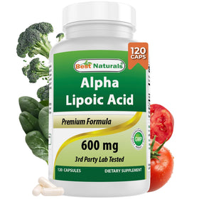 Best Naturals Acide Alpha Lipoïque 600 mg 120 capsules vue avant