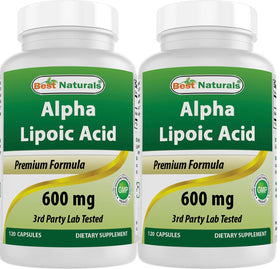 Best Naturals Acide Alpha-Lipoïque 600 mg 120 Capsules vue avant