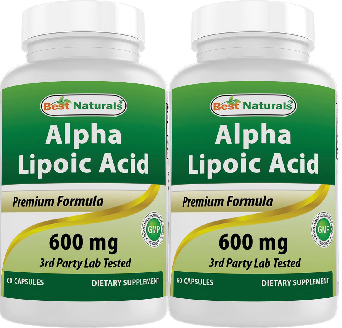 Best Naturals Acide Alpha Lipoïque 600 mg 60 capsules vue de face
