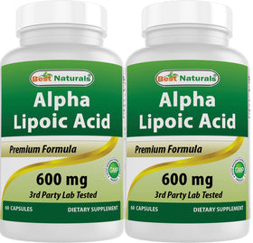 Best Naturals Acide Alpha Lipoïque 600 mg 60 capsules vue de face