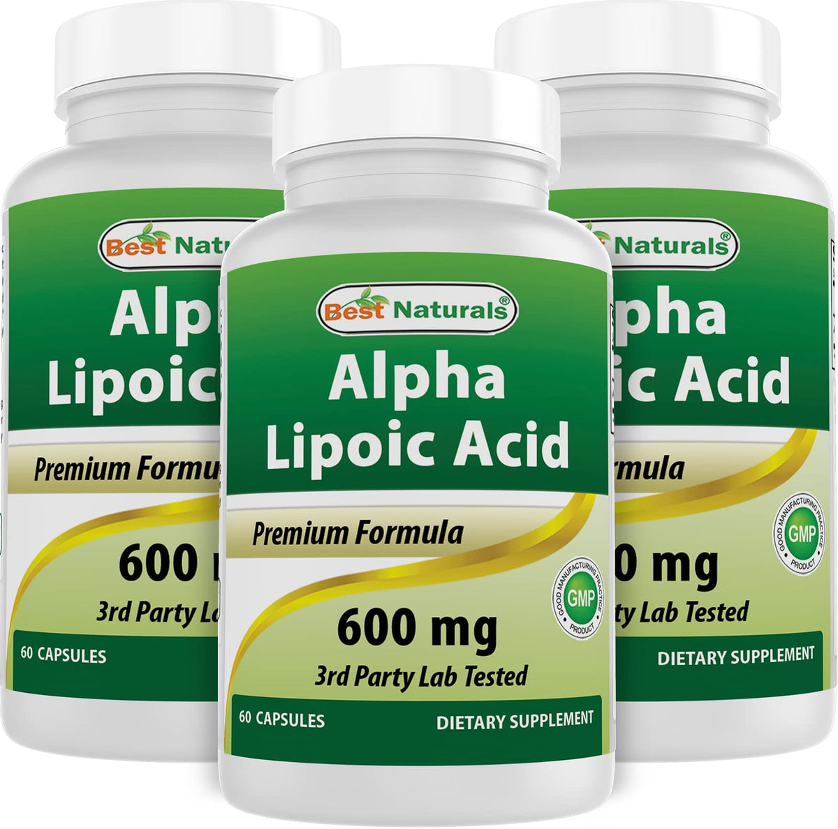 Best Naturals Acide Alpha-Lipoïque 600 mg flacon de 60 gélules