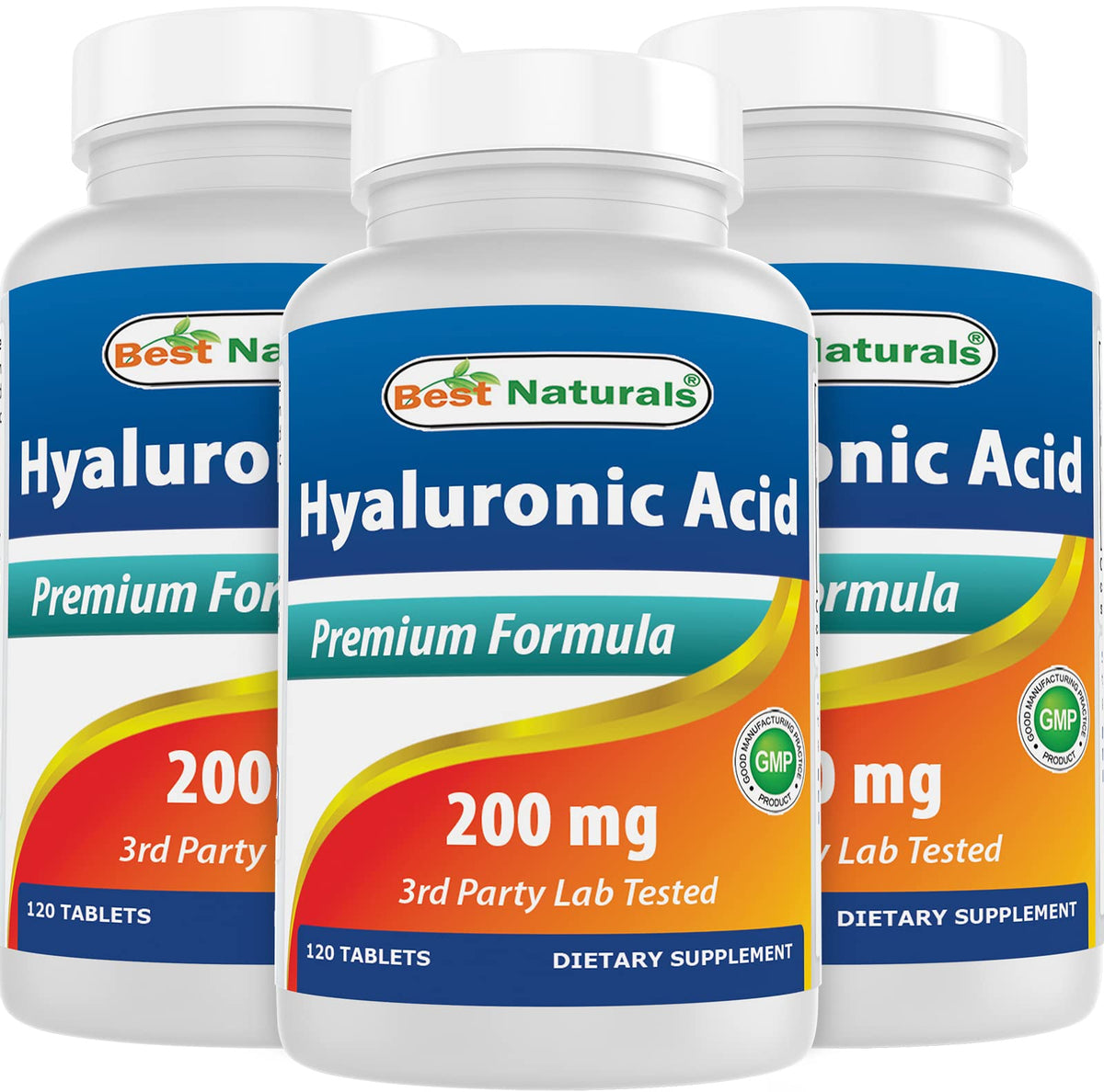 Best Naturals Acide Hyaluronique 200 mg 120 comprimés vue de face