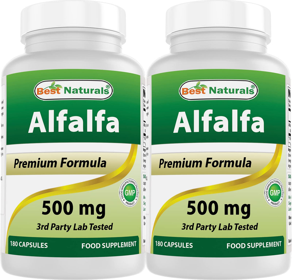 Best Naturals Alfalfa 500 mg 180 capsules vue de face