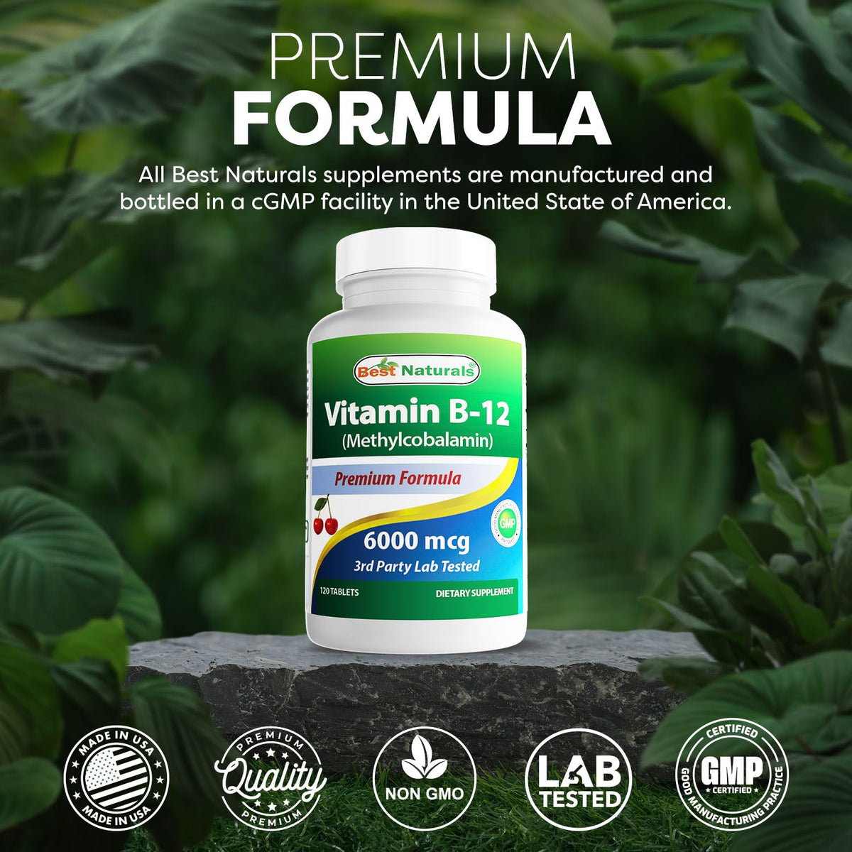 Best Naturals B12 comprimés, vue de côté