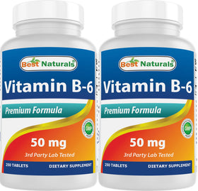 Best Naturals B6 50 mg 250 comprimés vue avant