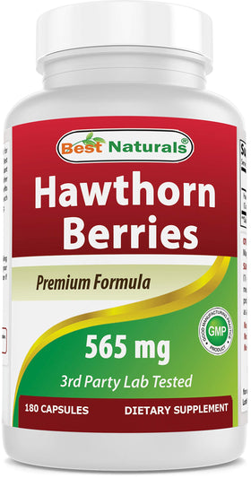 Best Naturals Baies de Aubépine 180 capsules, flacon vue de face