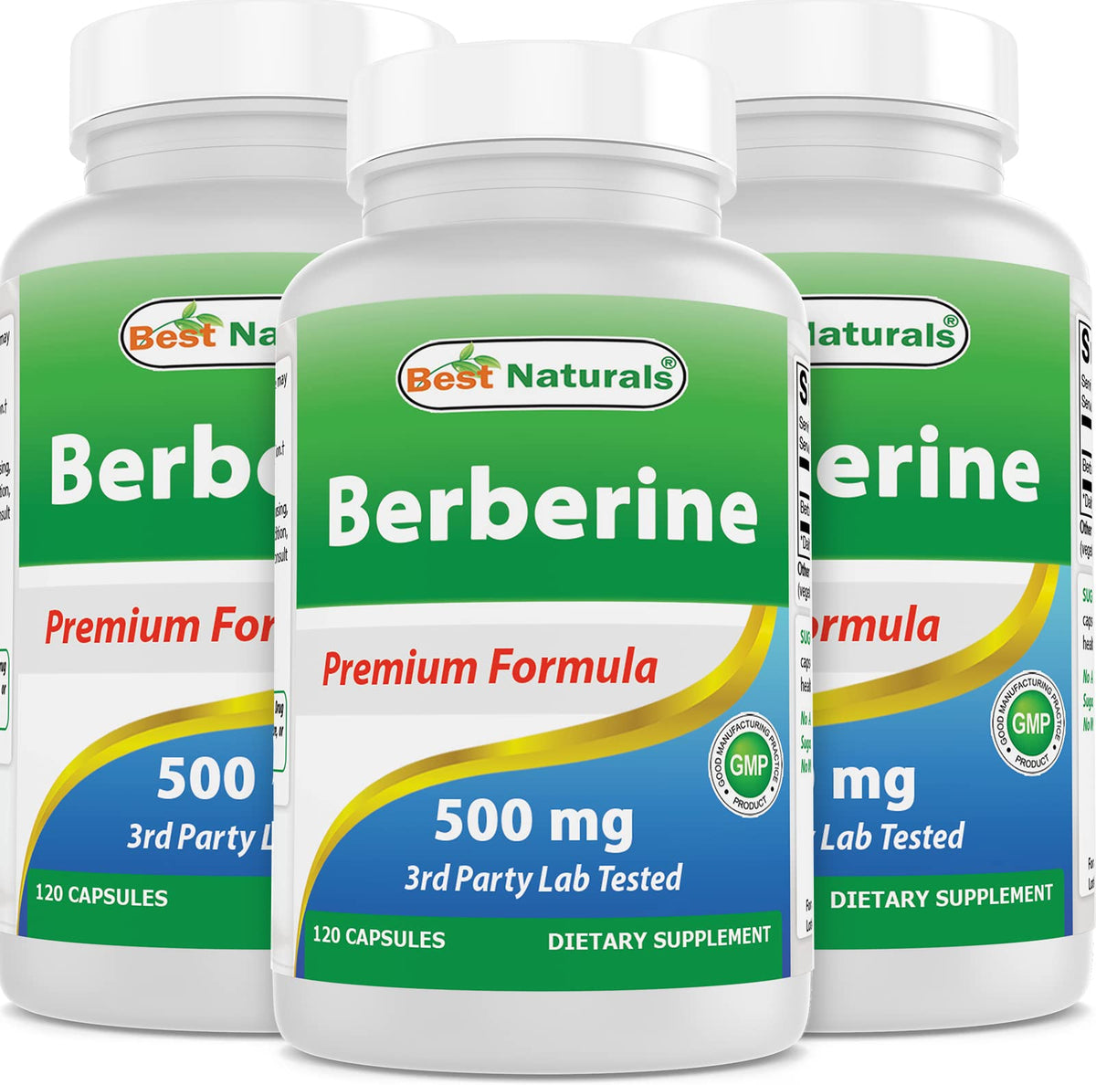 Best Naturals Berbérine 500mg 120 capsules vue de face