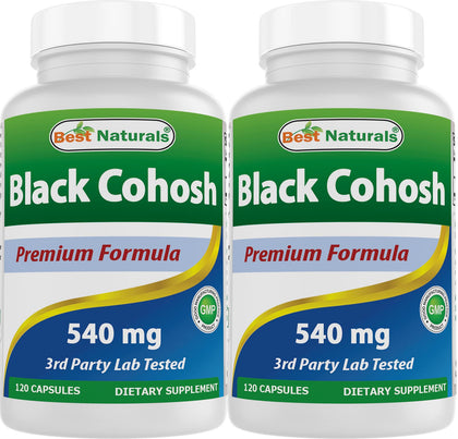 Best Naturals Black Cohosh 540 mg 120 Capsules flacon avant