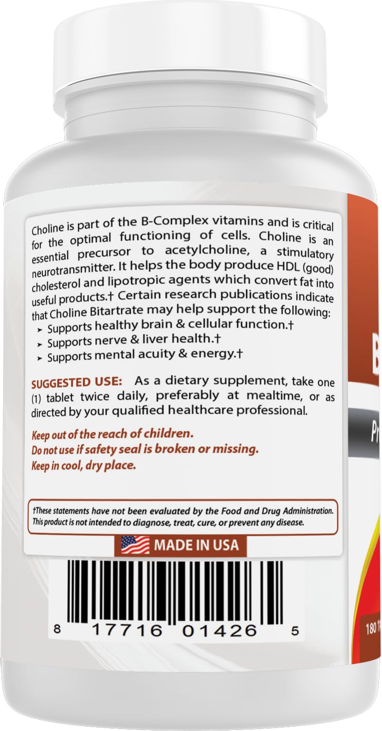 Best Naturals Choline Bitartrate 650 mg - vue d'ensemble du produit