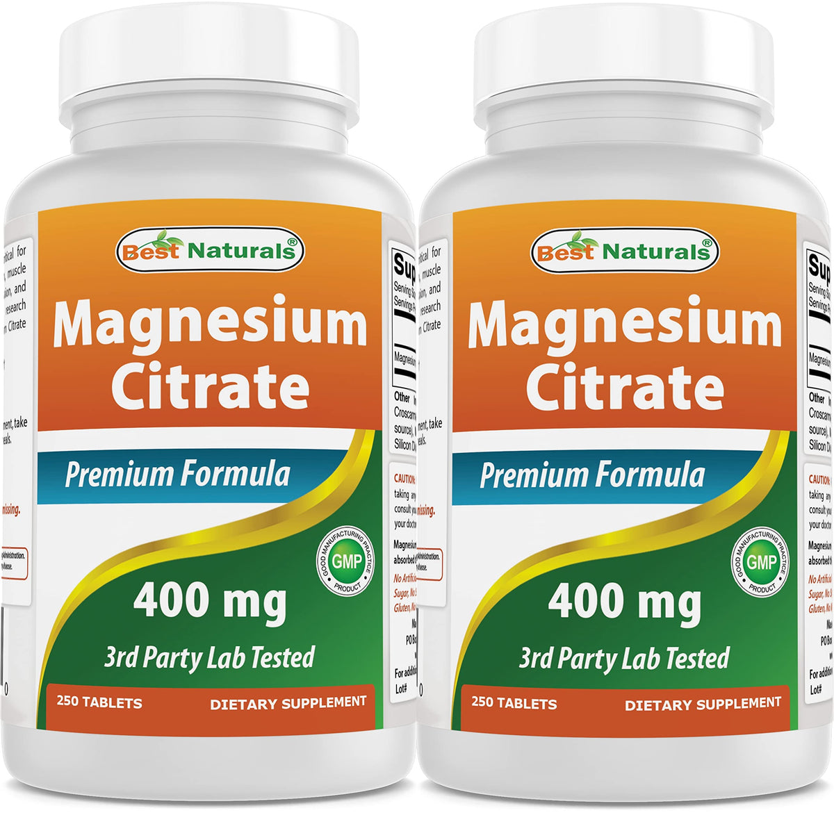 Best Naturals Citrate de Magnésium 400 mg 250 comprimés vue de face