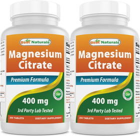 Best Naturals Citrate de Magnésium 400 mg 250 comprimés vue de face