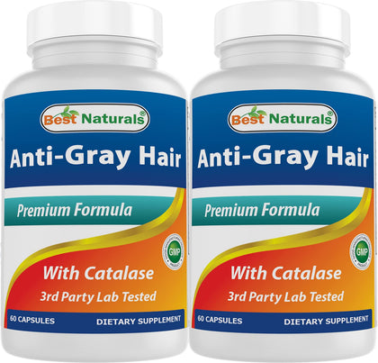 Best Naturals Complément Alimentaire Anti Cheveux Grisonnants 60 Capsules vue avant