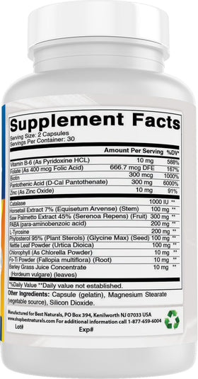 Best Naturals Complément Alimentaire Anti Cheveux Grisonnants prise de capsules