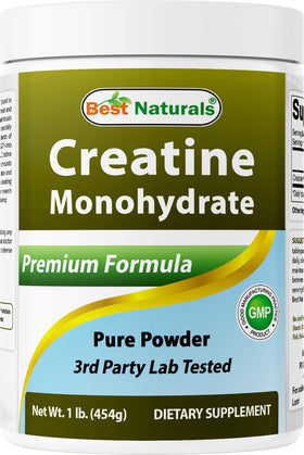 Best Naturals Créatine Monohydrate 454 g - vue avant du pot