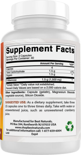 Best Naturals D-Mannose 1500 mg sous un angle