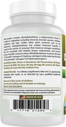 Best Naturals DIM Complex 100 mg 120 capsules - utilisation quotidienne