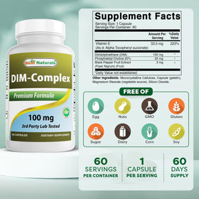 Best Naturals DIM Complex 100 mg bottle side view