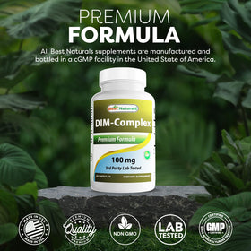 Best Naturals DIM Complex capsules on a wooden surface