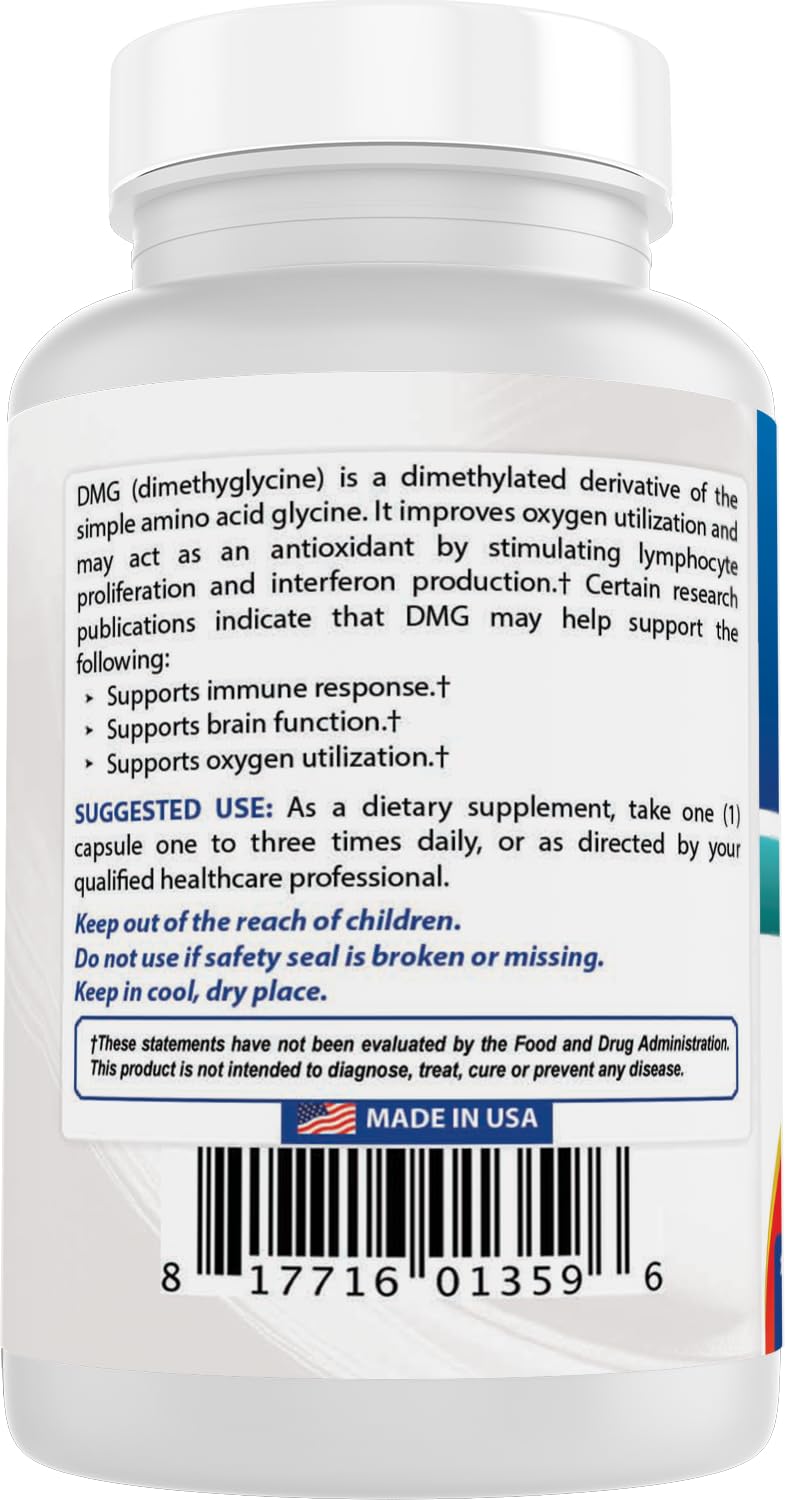 Best Naturals DMG 125 mg 120 Capsules - Flacon sur un fond naturel