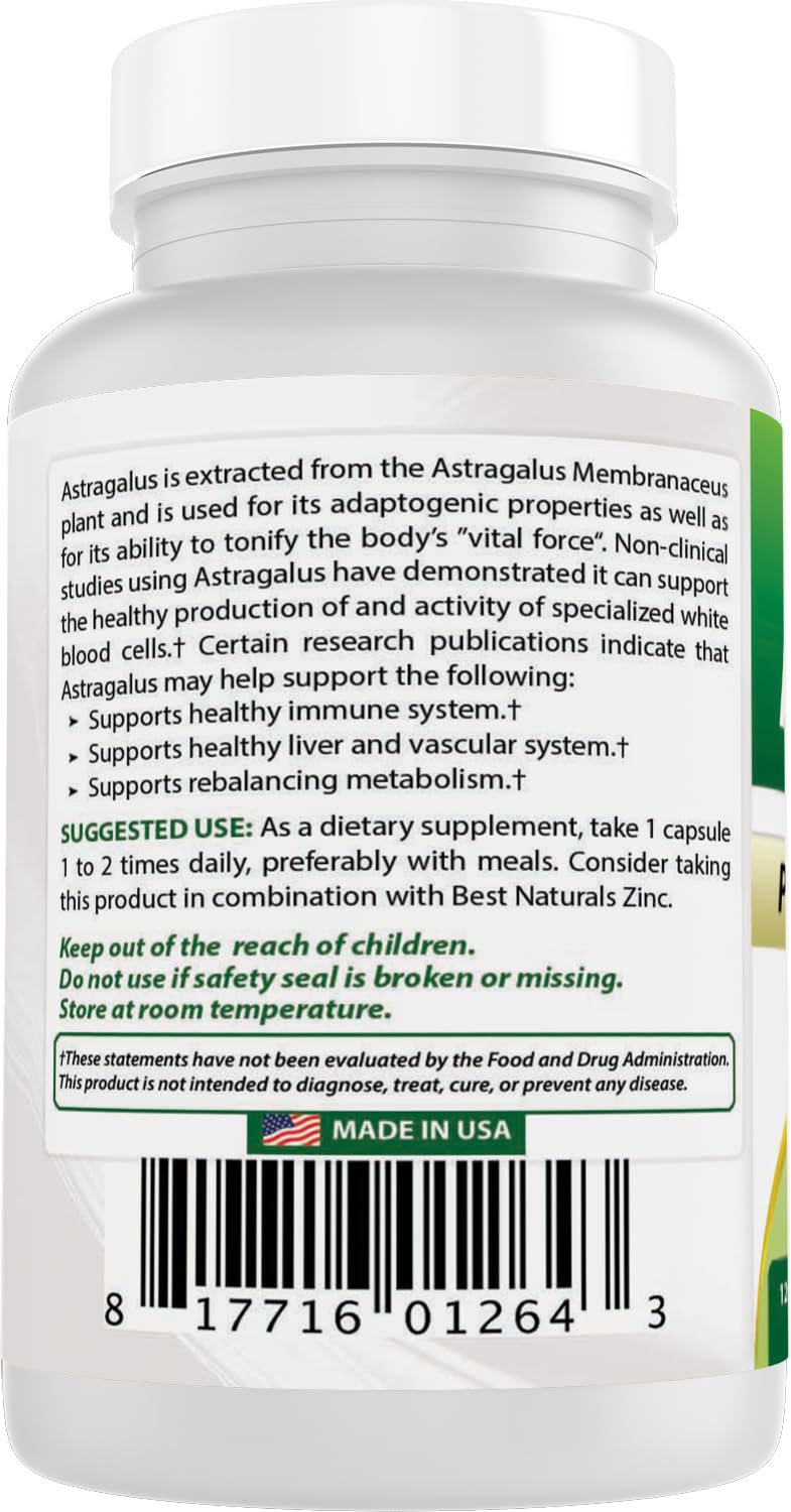 Best Naturals extrait d'astragale 1000 mg avec des ingrédients naturels