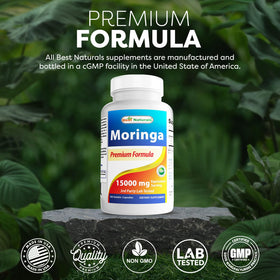 Best Naturals Extrait de Moringa 1500mg capsules ouvertes