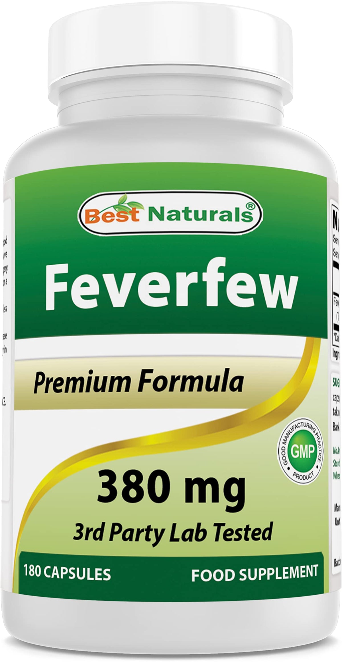 Best Naturals Feverfew 380 mg 180 gélules front view