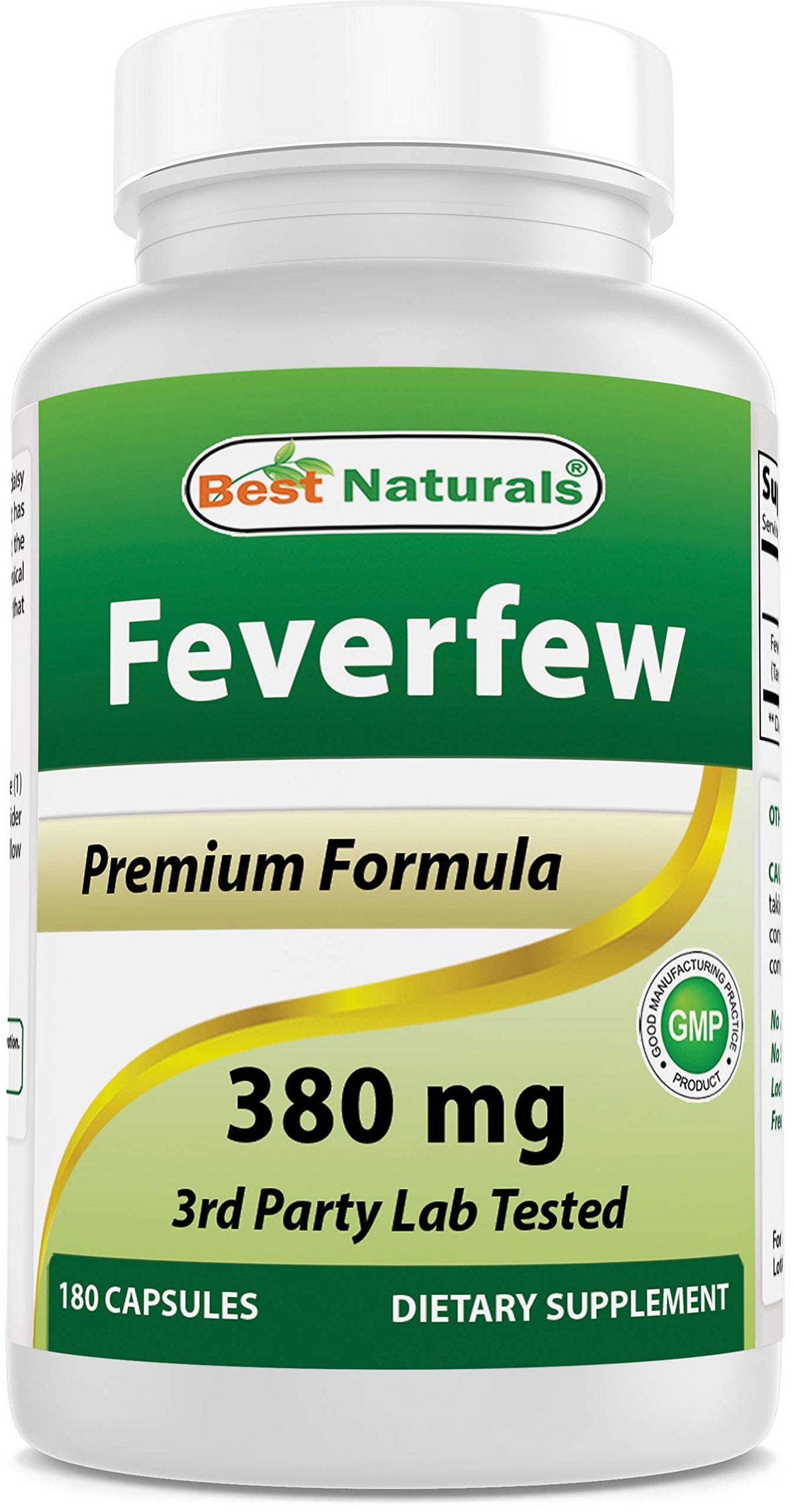 Best Naturals Feverfew 380 mg ingredients list
