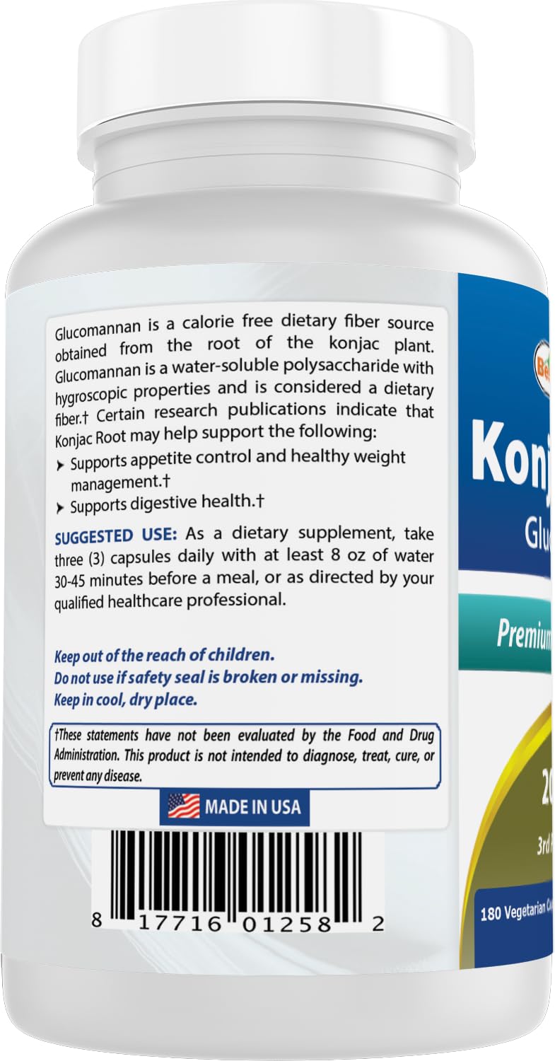 Best Naturals Konjac Glucomannan 2000 mg capsules avec fruits frais