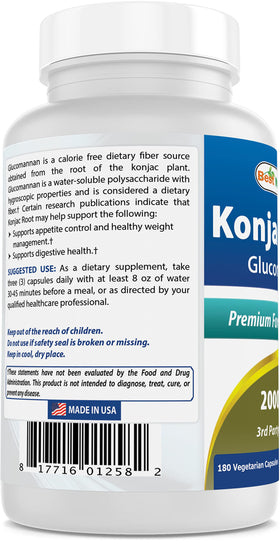 Best Naturals Konjac Root 2000mg étiquette du produit