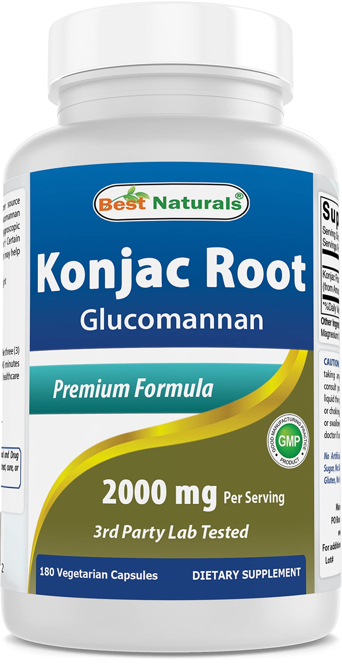 Best Naturals Konjac Root 2000mg flacon de 180 comprimés