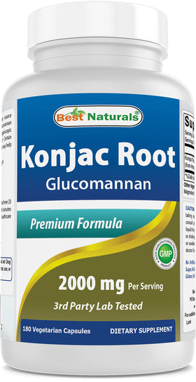 Best Naturals Konjac Root 2000mg flacon de 180 comprimés