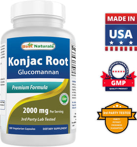 Best Naturals Konjac Root 2000mg flacon en milieu naturel