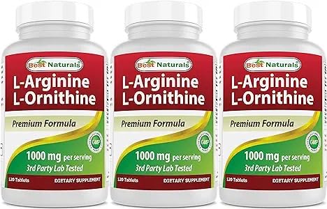 Best Naturals L-Arginine L-Ornithine 1000mg comprimés vue avant