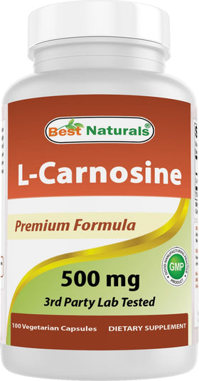 Best Naturals L-Carnosine 500 mg bouteille de 100 gélules