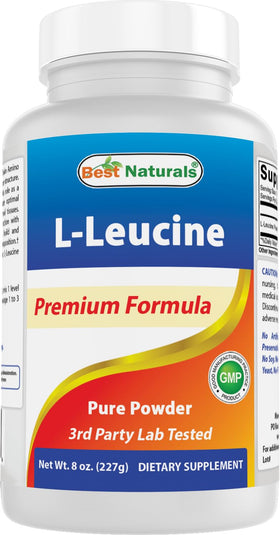 Best Naturals L-Leucine Pure Poudre 280g vue de face