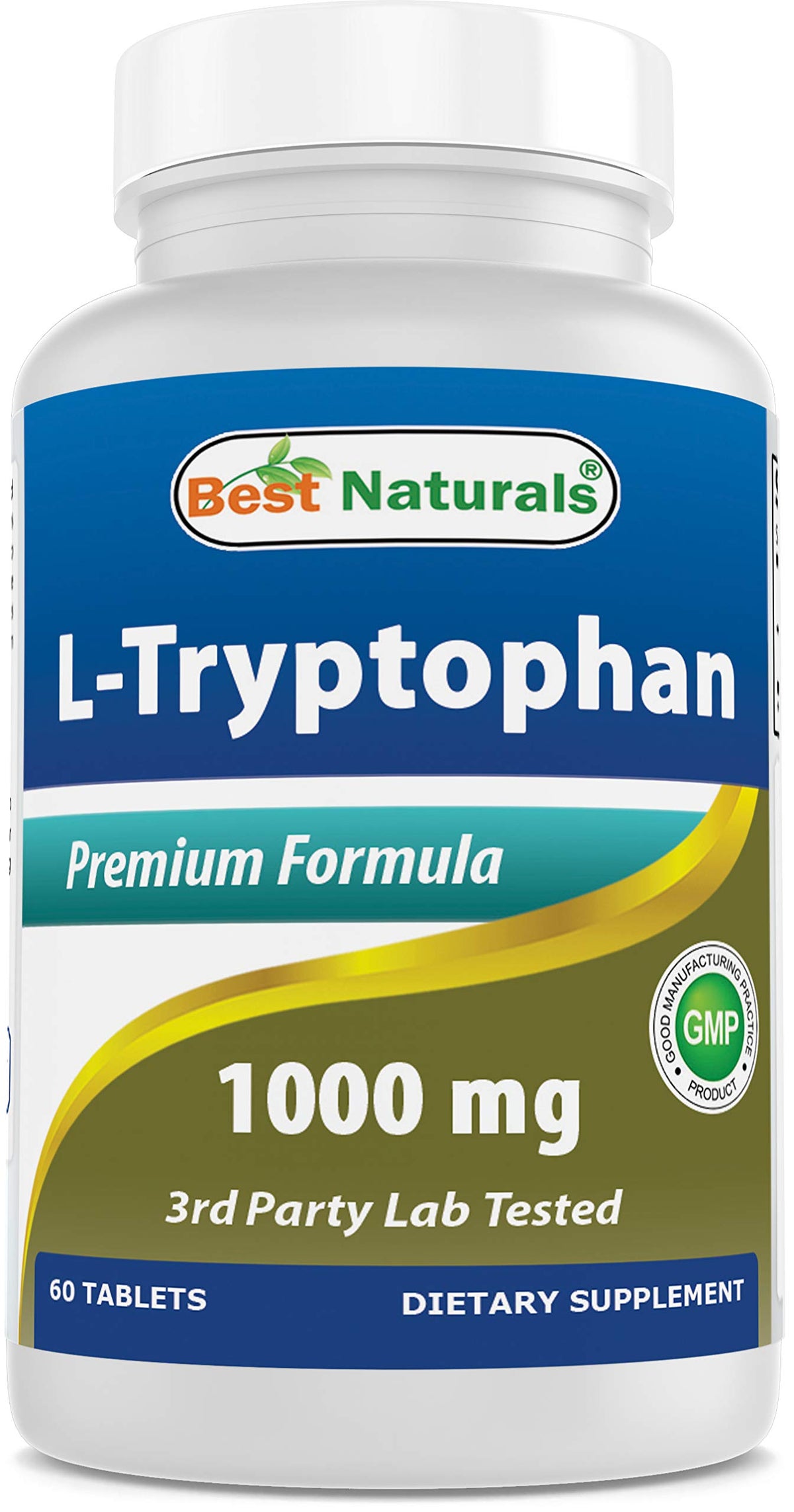 Best Naturals L-Tryptophan 1000 mg 60 comprimés vue de face