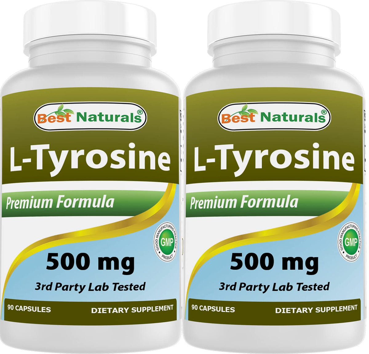 Best Naturals L-Tyrosine 500 mg 90 capsules vue avant