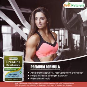 Best Naturals Monohydrate de Créatine 1 lb poudre avec une cuillère doseuse