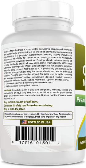Best Naturals Monohydrate de Créatine 1 lb poudre ouverte
