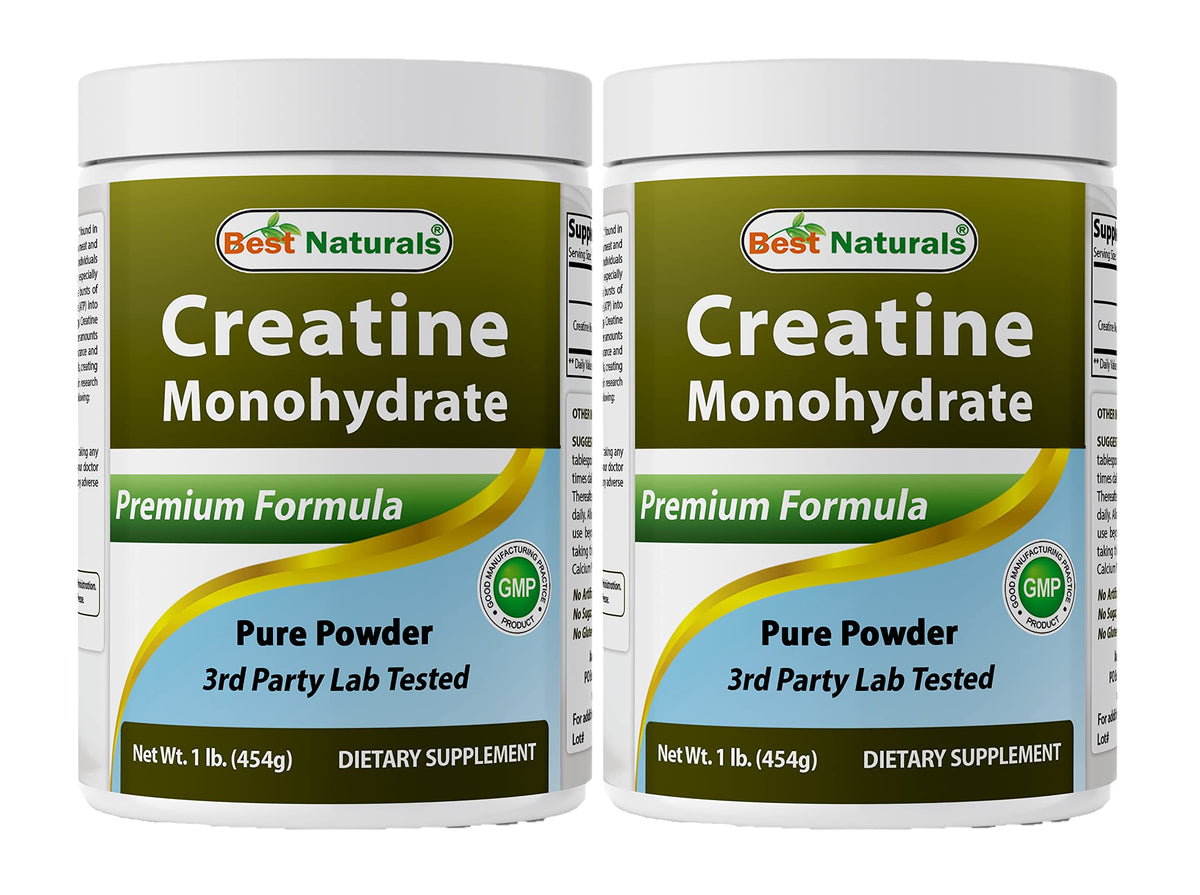 Best Naturals Monohydrate de Créatine 1 lb poudre pure vue de face