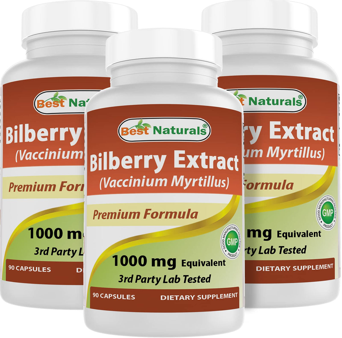 Best Naturals Myrtille 1000 mg 90 capsules vue de face