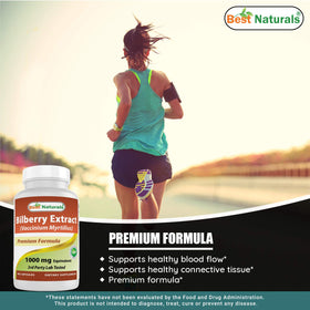 Best Naturals Myrtille 1000 mg capsules avec verre d'eau