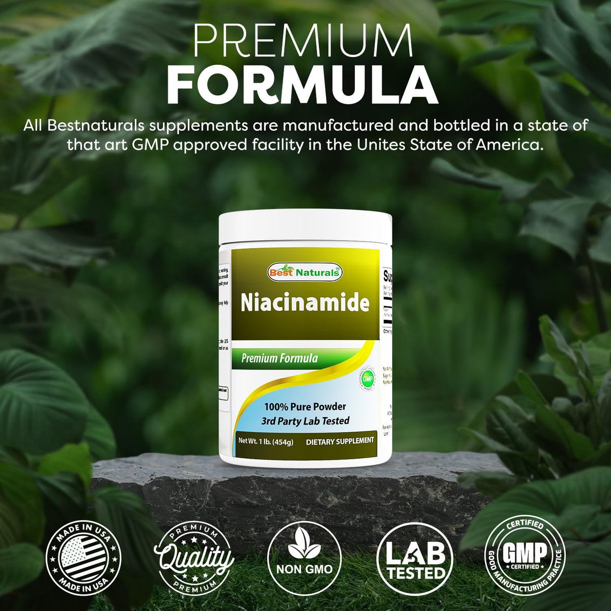 Best Naturals Niacinamide Poudre Pure 508g - mélange dans un smoothie