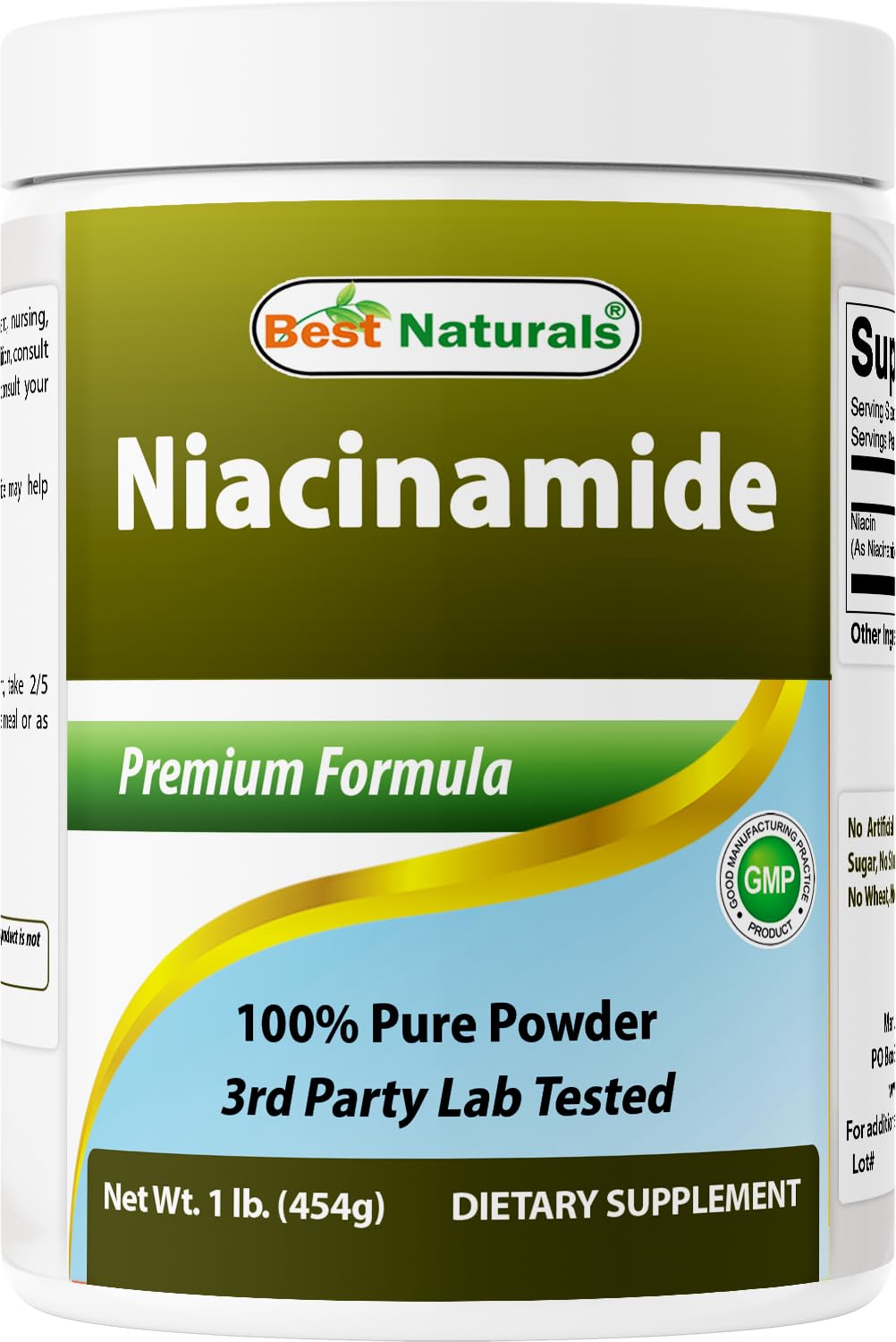 Best Naturals Niacinamide Poudre Pure 508g - vue avant