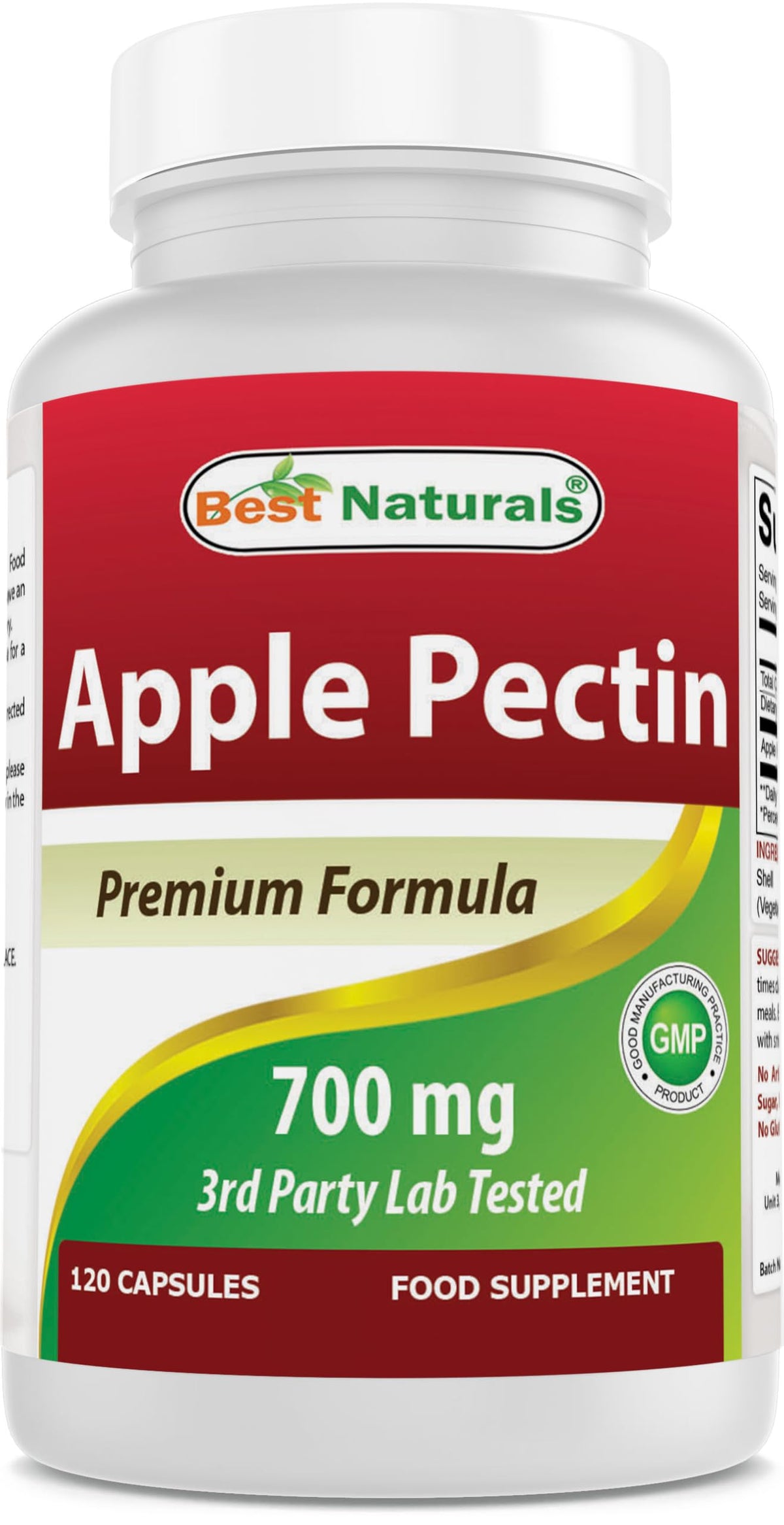 Best Naturals Pectine de Pomme 700 mg 120 Capsules - vue avant