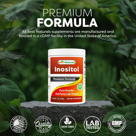 Best Naturals Poudre d'Inositol Pure 510g - emballage