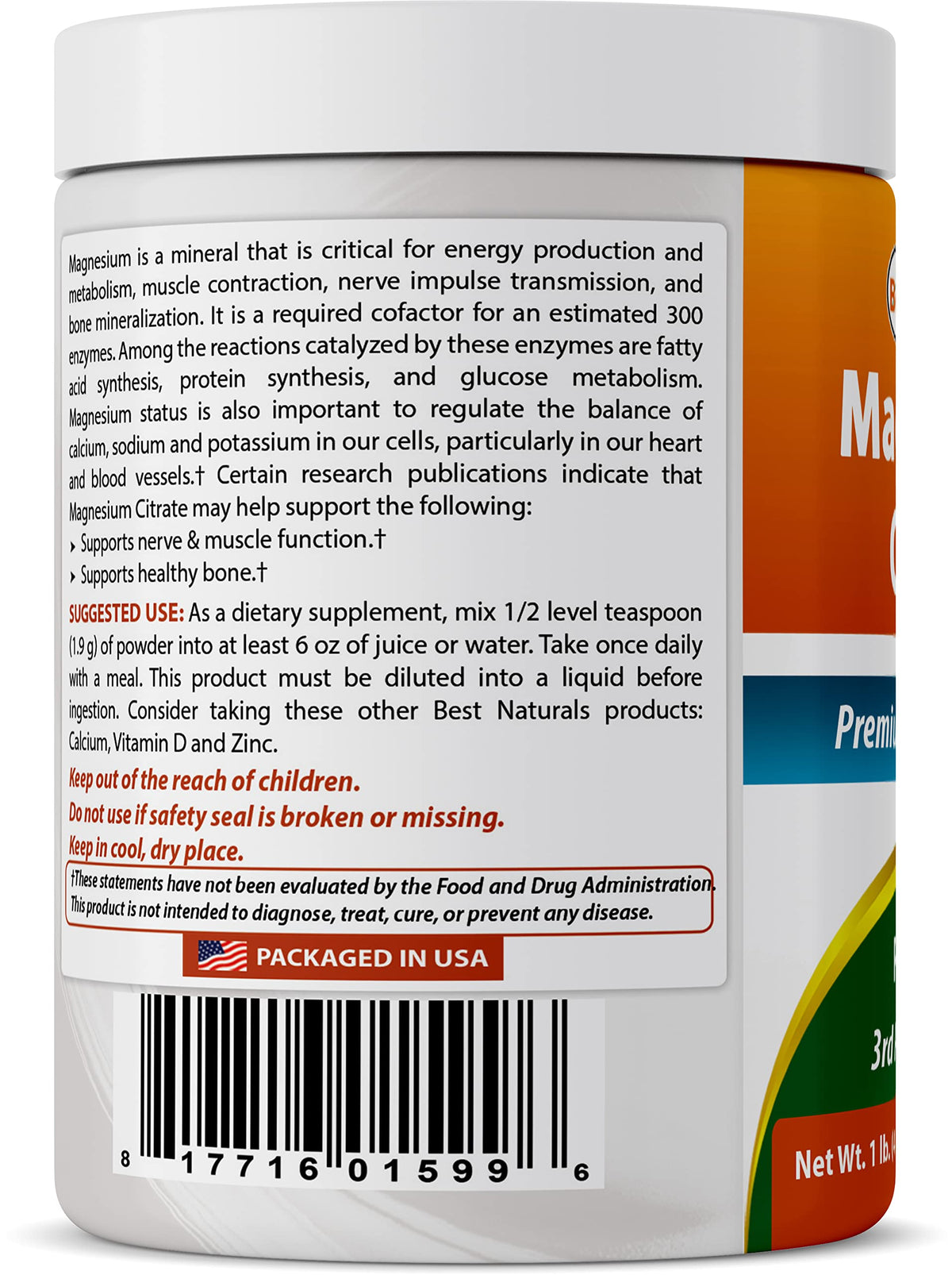 Best Naturals Poudre de Glycinate de Magnésium 1560g en utilisation