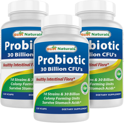Best Naturals Probiotiques 120 capsules végétales vue de face