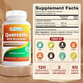 Best Naturals Quercétine avec Bromélaïne 800mg gélules végétales