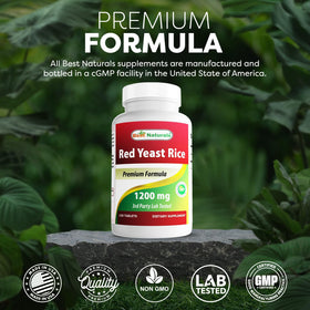 Best Naturals Riz Rouge 1200 mg comprimés sur une table